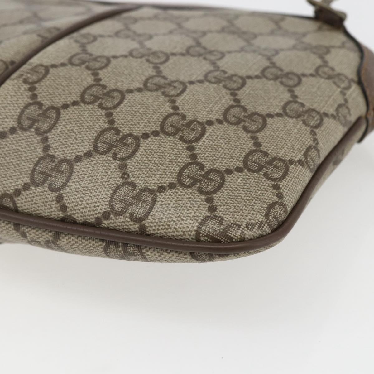 GUCCI GG Supreme Web Sherry Line Bag PVC Beige Gold 904 02 047 Auth 157335
