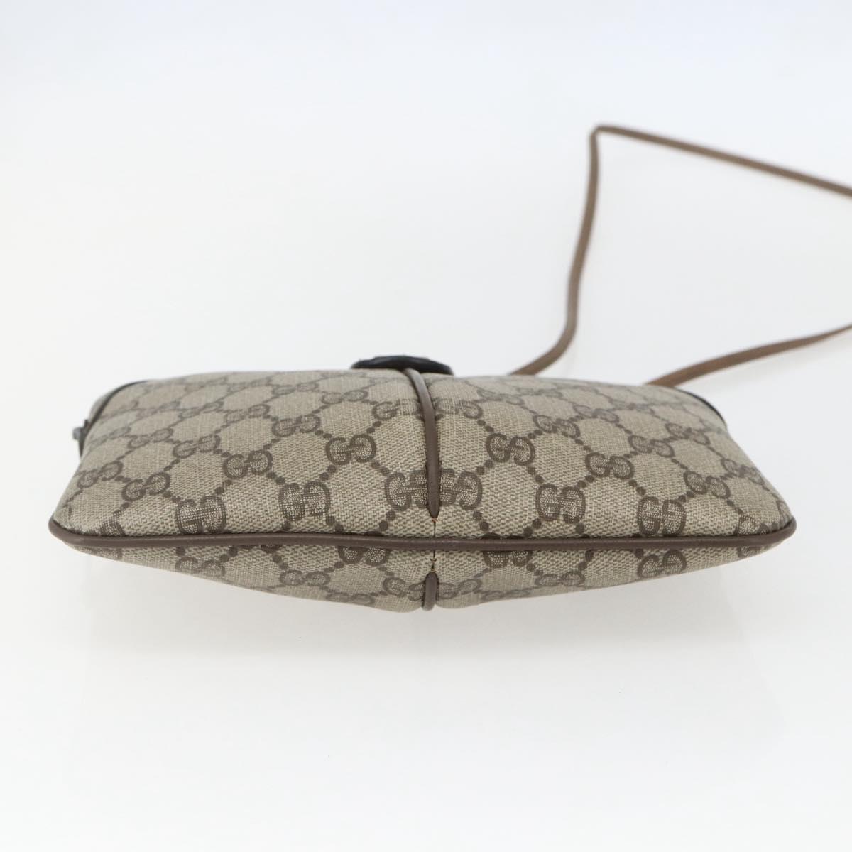 GUCCI GG Supreme Web Sherry Line Bag PVC Beige Gold 904 02 047 Auth 157335