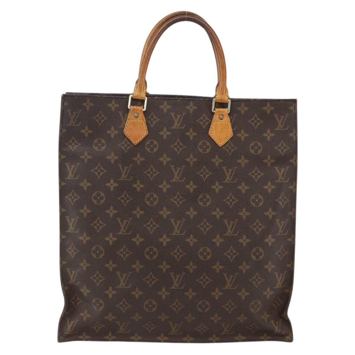 LOUIS VUITTON Monogram Sac Plat Hand Bag M51140 LV Auth 157365