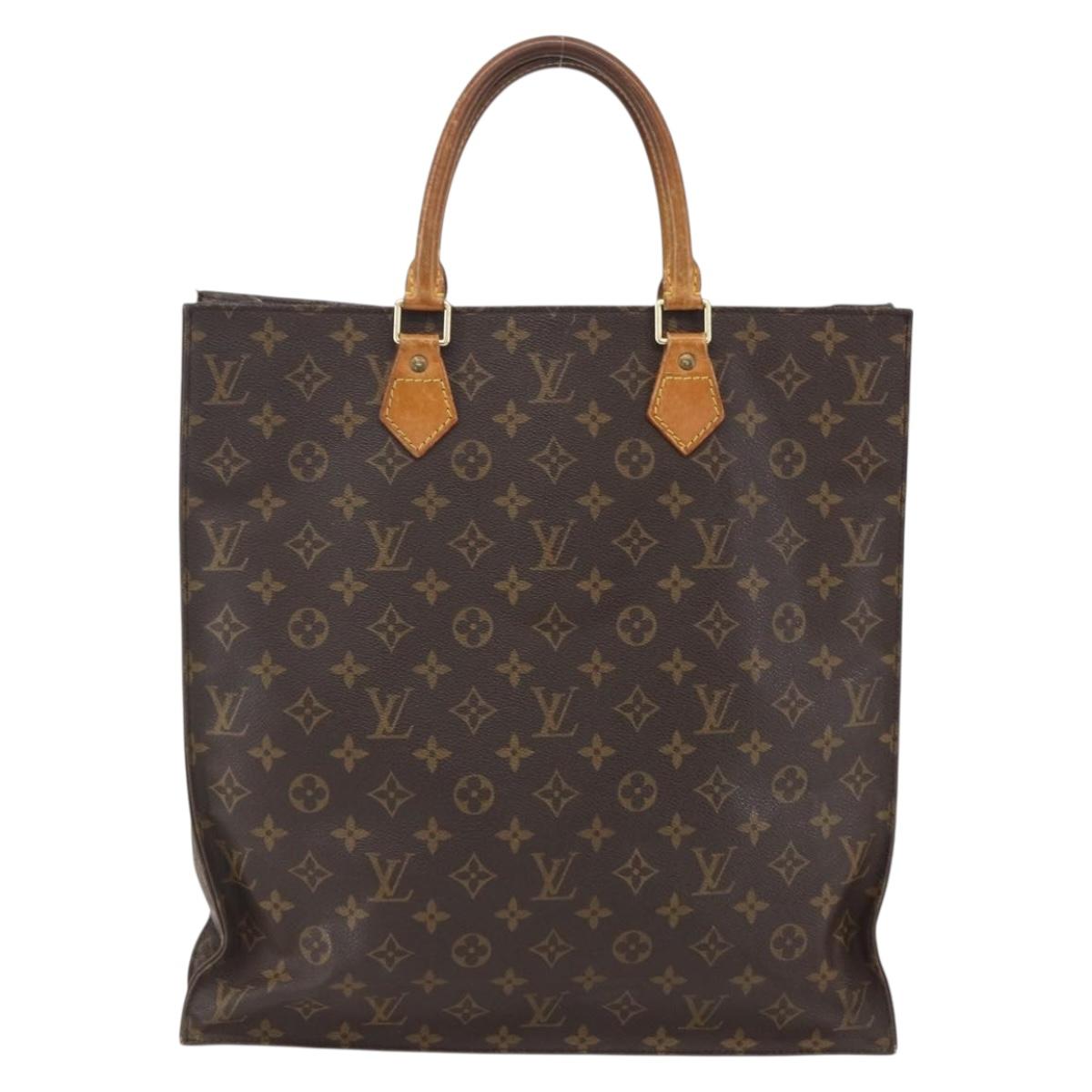 LOUIS VUITTON Monogram Sac Plat Hand Bag M51140 LV Auth 157365