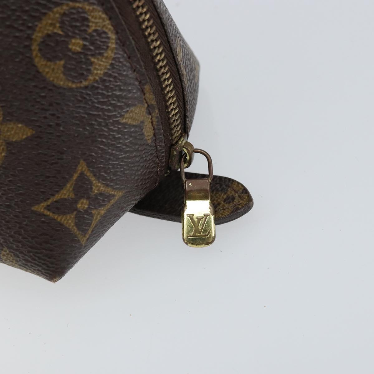 LOUIS VUITTON Monogram Trousse Demi Ronde Cosmetic Pouch M47520 LV Auth 157375