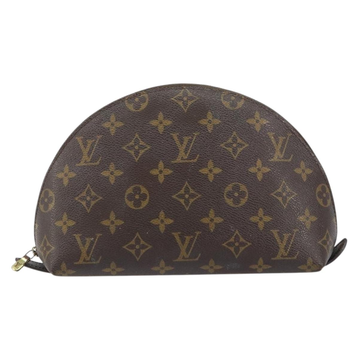 LOUIS VUITTON Monogram Trousse Demi Ronde Cosmetic Pouch M47520 LV Auth 157375