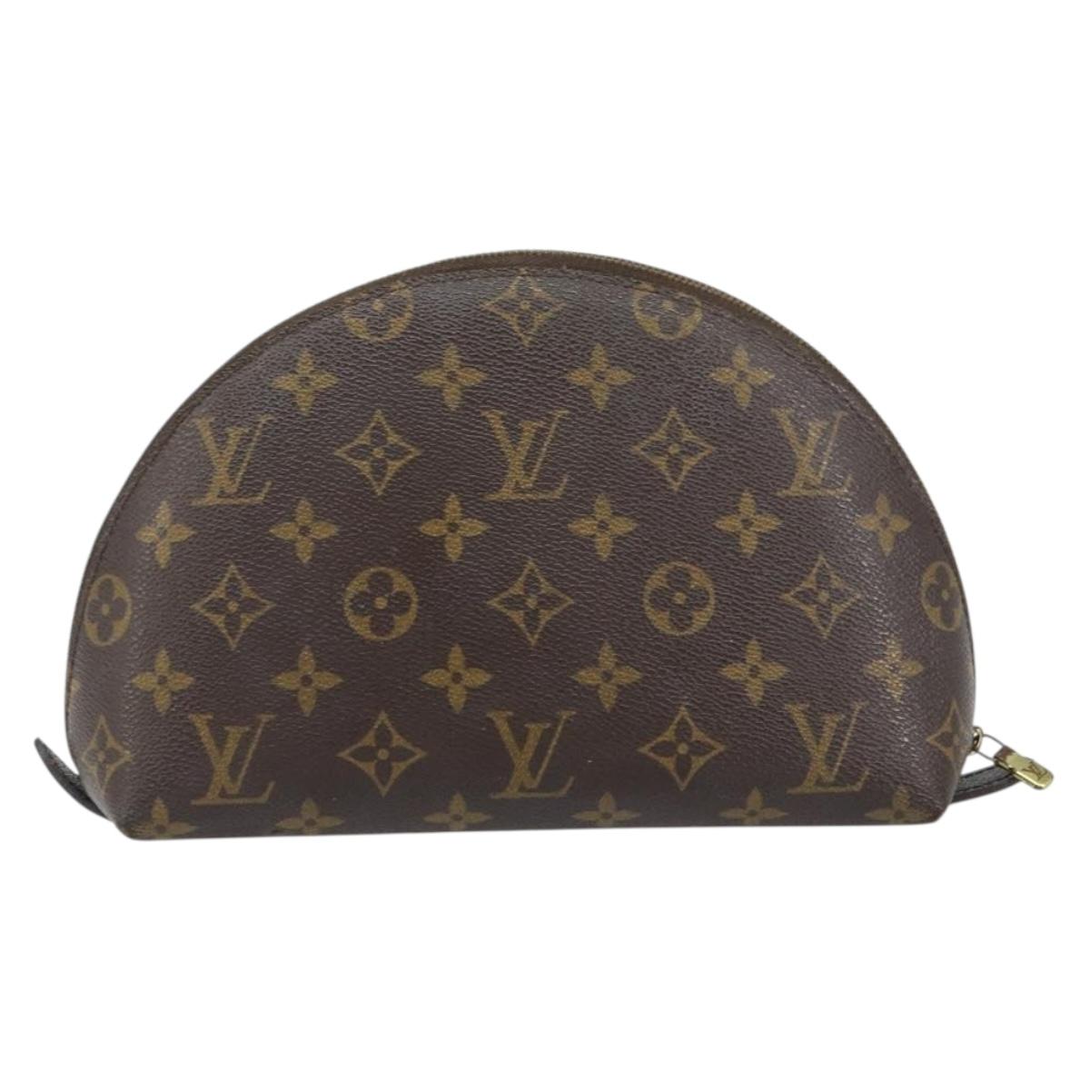 LOUIS VUITTON Monogram Trousse Demi Ronde Cosmetic Pouch M47520 LV Auth 157375