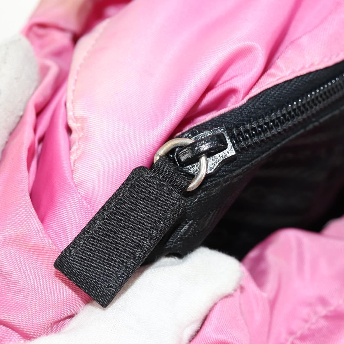 PRADA Hand Bag Nylon Leather 2way Pink Black Auth 157377