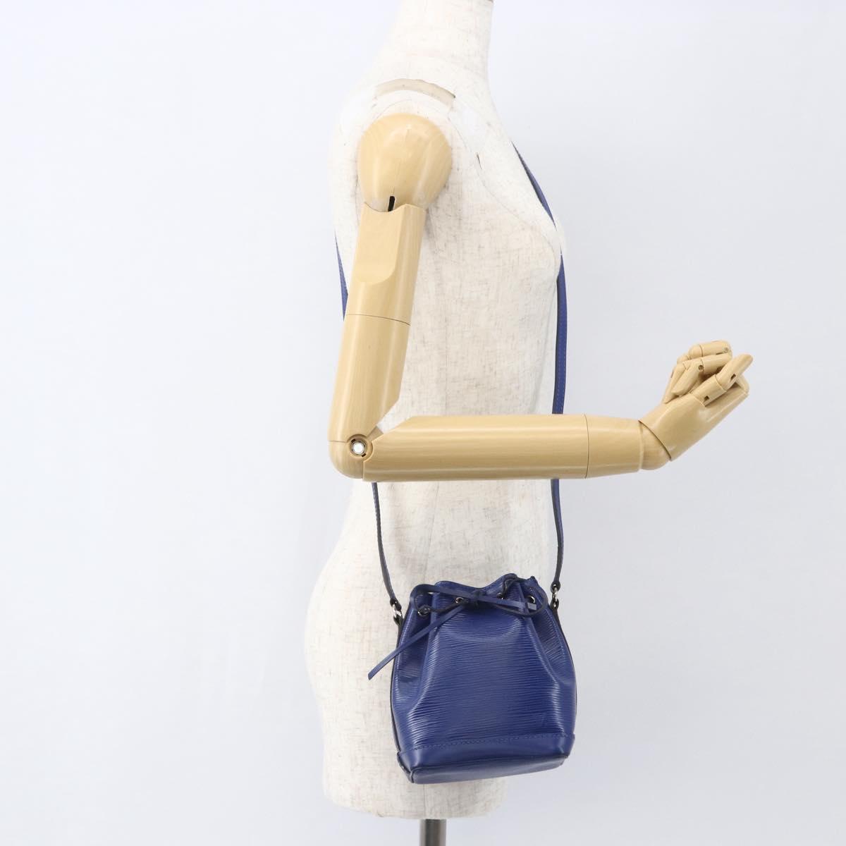 LOUIS VUITTON Epi Nanonoe Shoulder Bag Blue Safir LV Auth 157401V