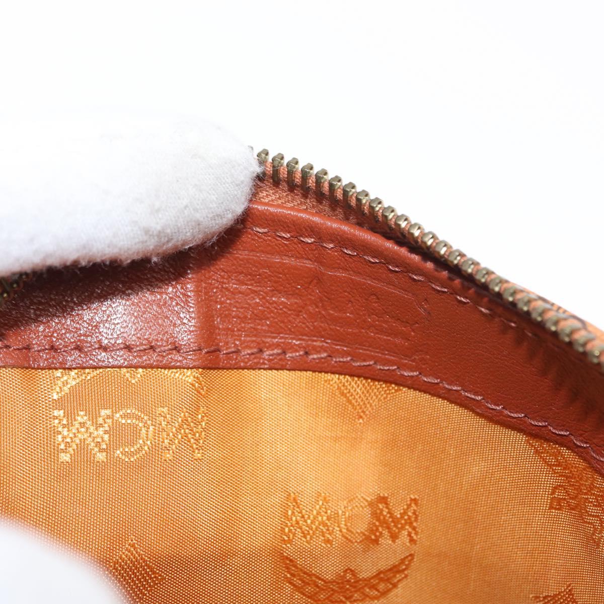MCM Vicetos Logogram mini Hand Bag PVC Leather 2way Brown Gold Auth 157456