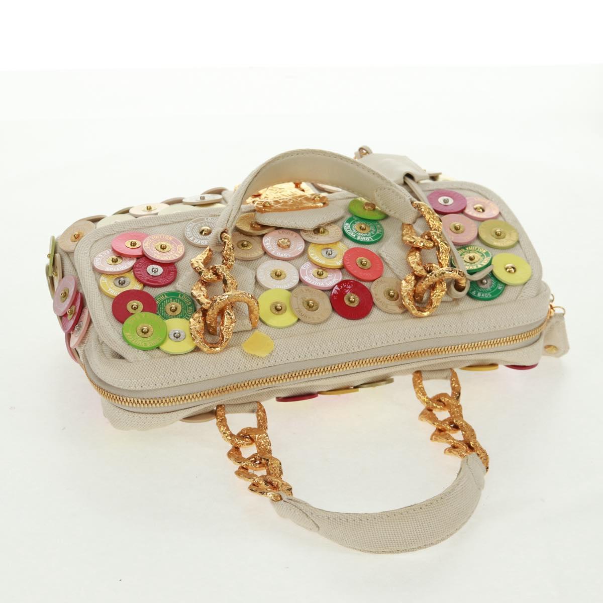 LOUIS VUITTON Fleur Tinkerbell Hand Bag Leather White M95407 LV Auth 157462SM