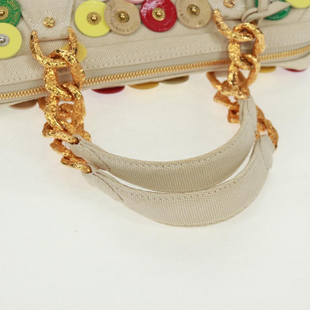 LOUIS VUITTON Fleur Tinkerbell Hand Bag Leather White M95407 LV Auth 157462SM