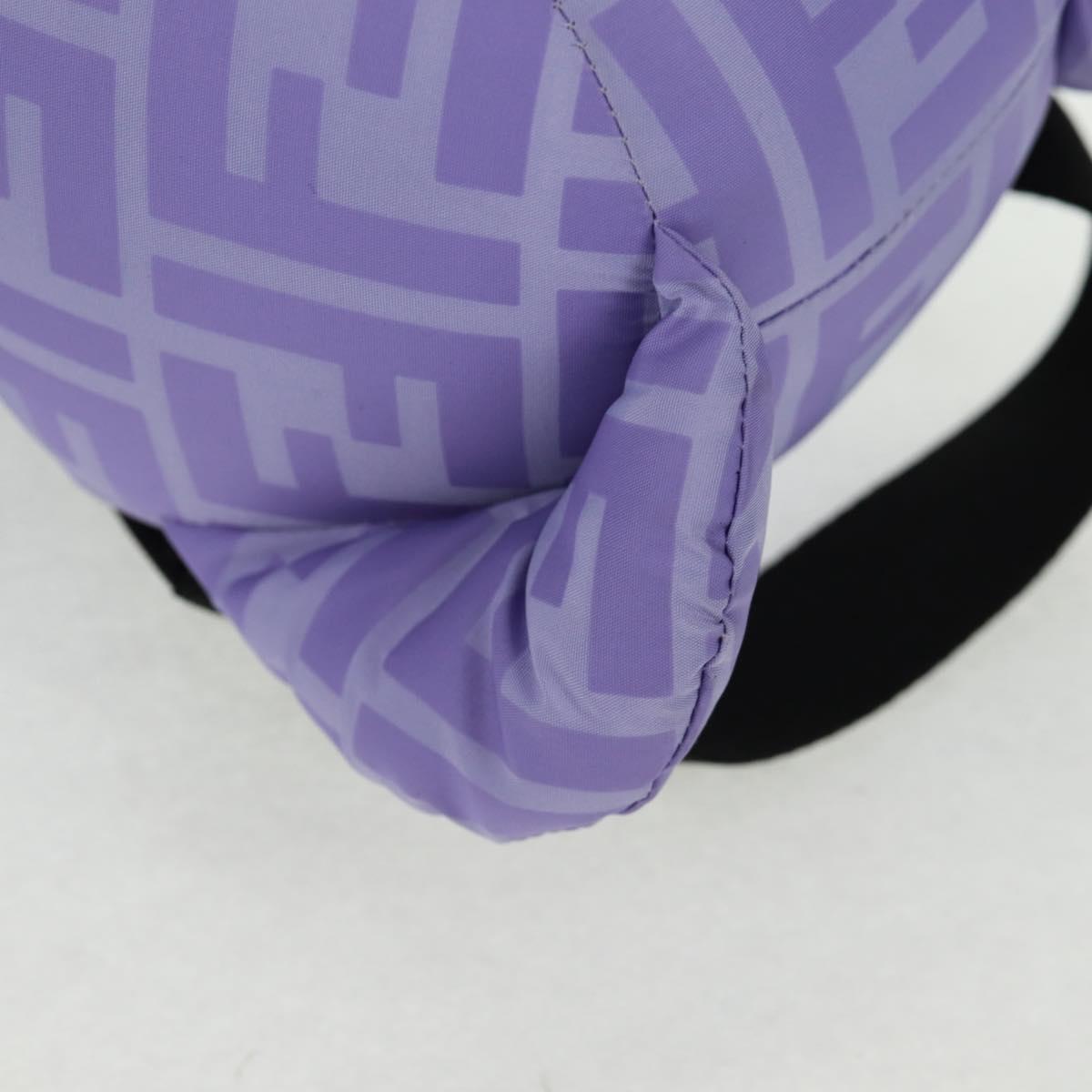 FENDI Zucca Canvas Bear Backpack Nylon Purple Silver Auth 157464SAM