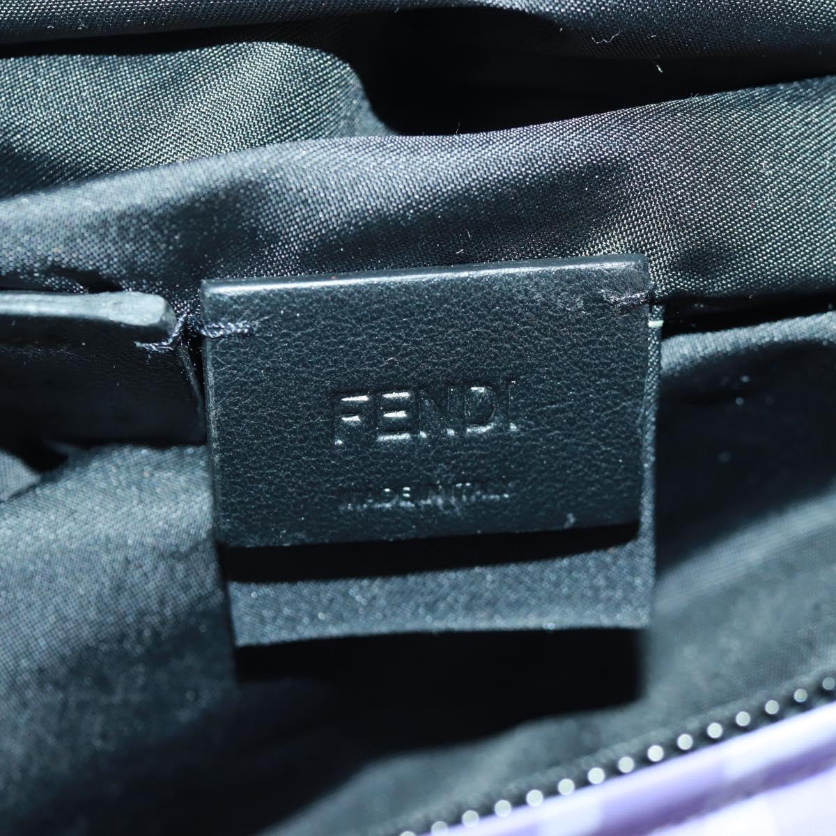 FENDI Zucca Canvas Bear Backpack Nylon Purple Silver Auth 157464SAM