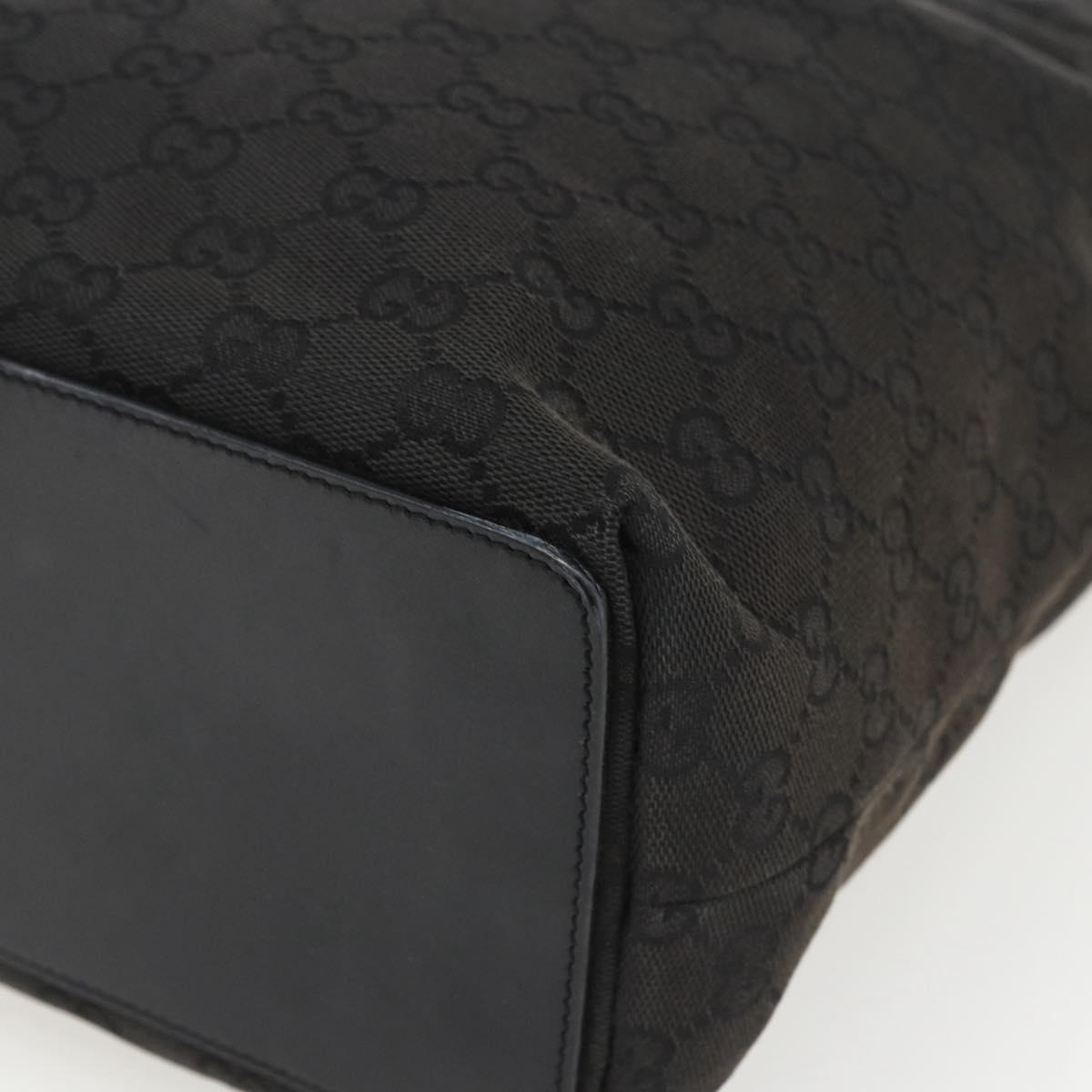GUCCI GG Canvas Tote Bag Black Silver 31243 Auth 157468