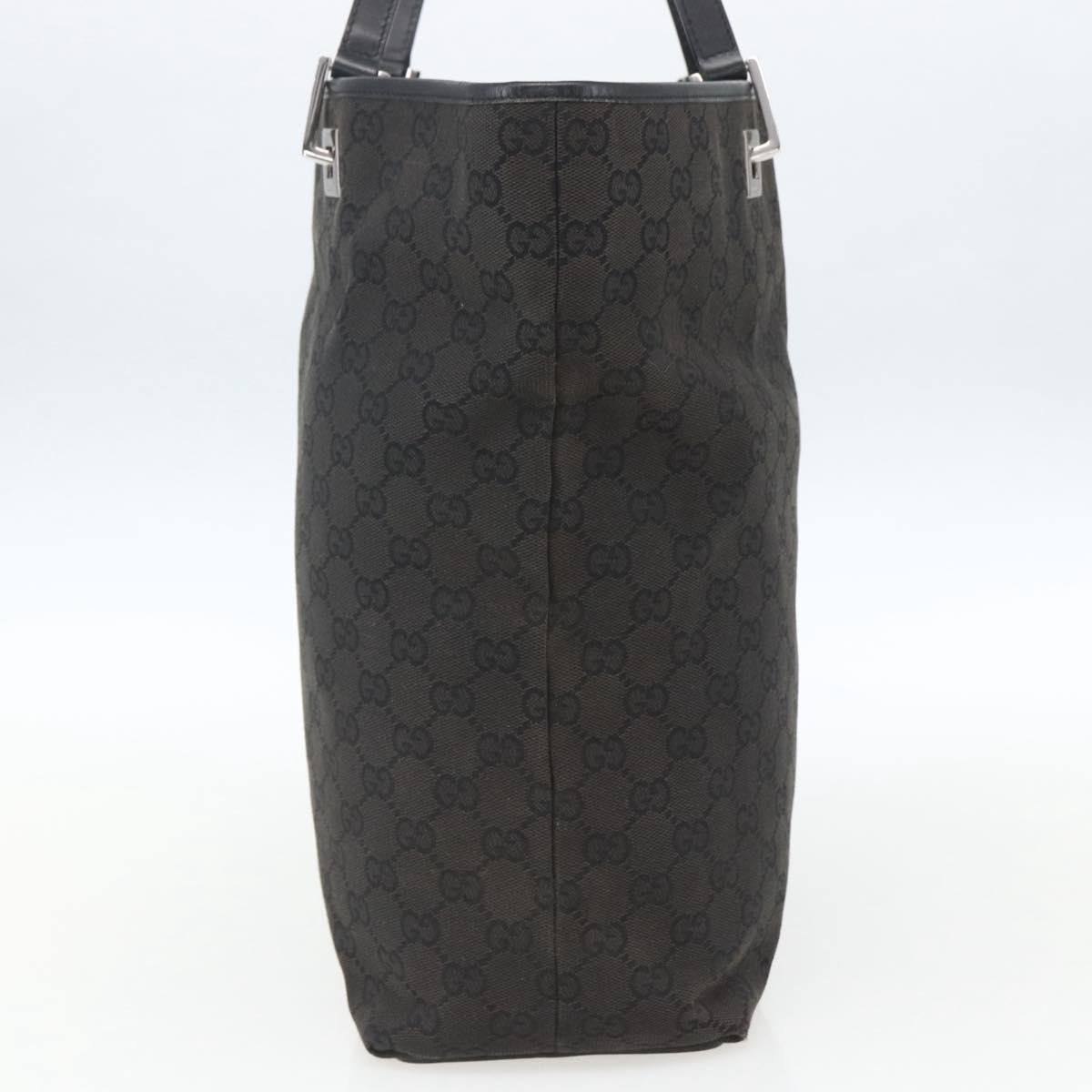 GUCCI GG Canvas Tote Bag Black Silver 31243 Auth 157468