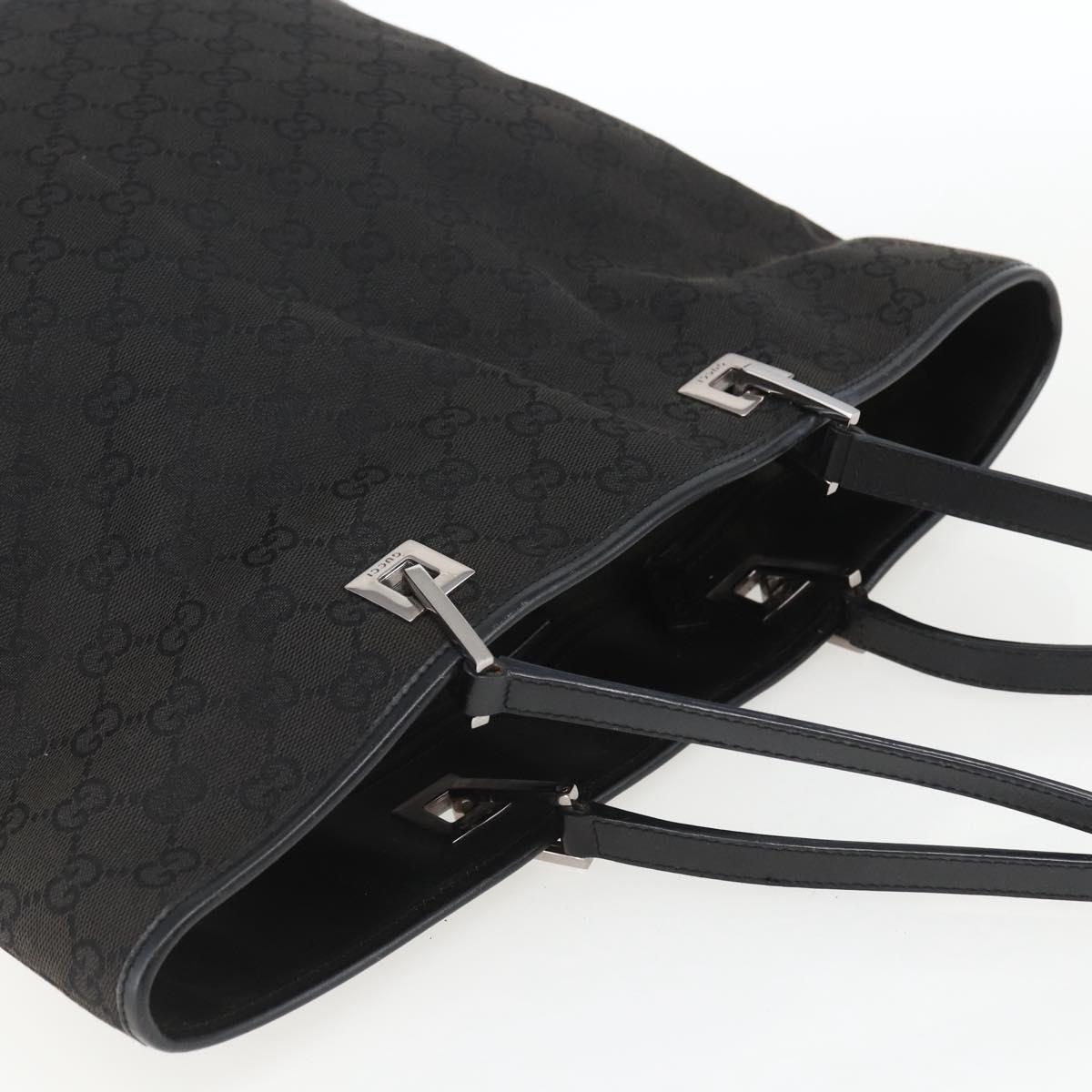 GUCCI GG Canvas Tote Bag Black Silver 31243 Auth 157468