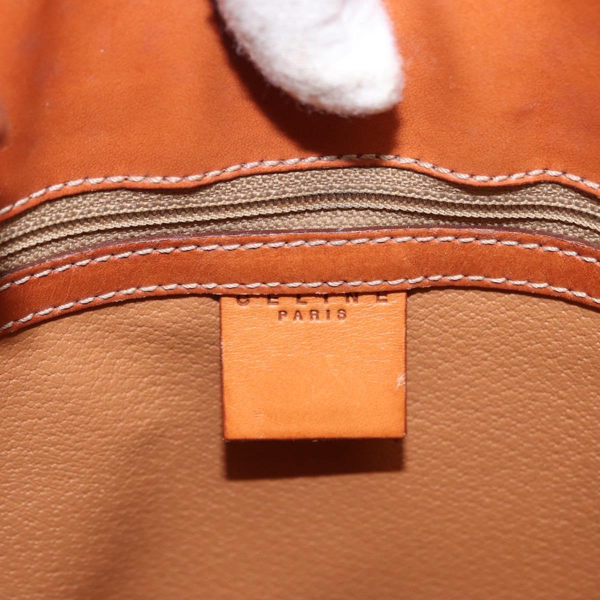 CELINE Macadam Canvas Shoulder Bag PVC Leather Brown Gold Auth 157470