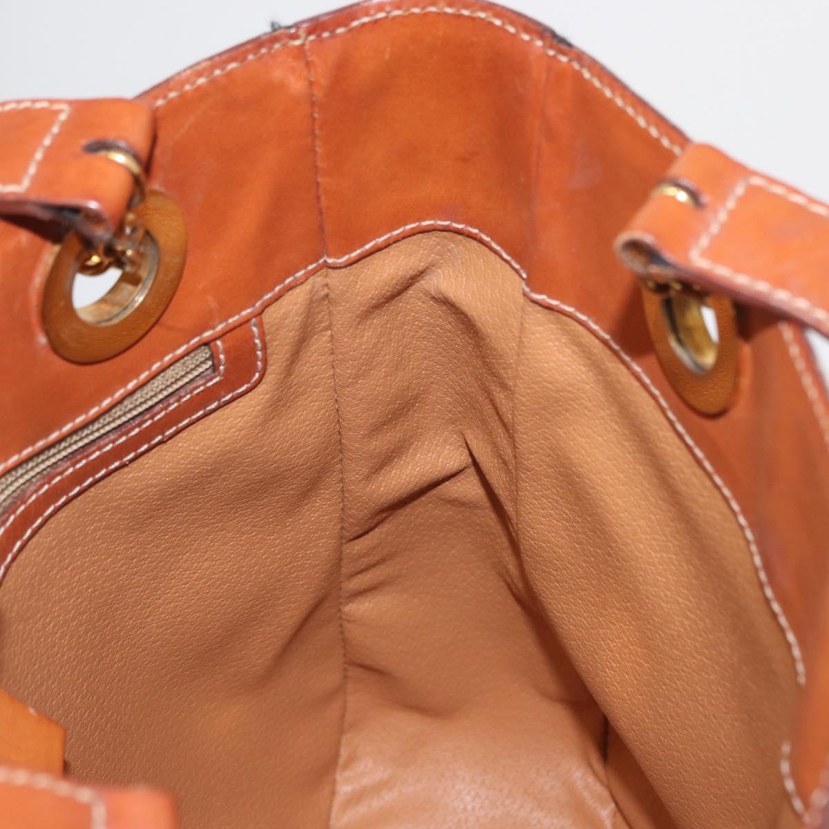 CELINE Macadam Canvas Shoulder Bag PVC Leather Brown Gold Auth 157470