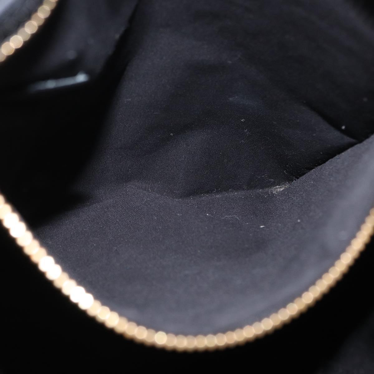 CELINE Shoulder Bag Leather Black Gold Auth 157472
