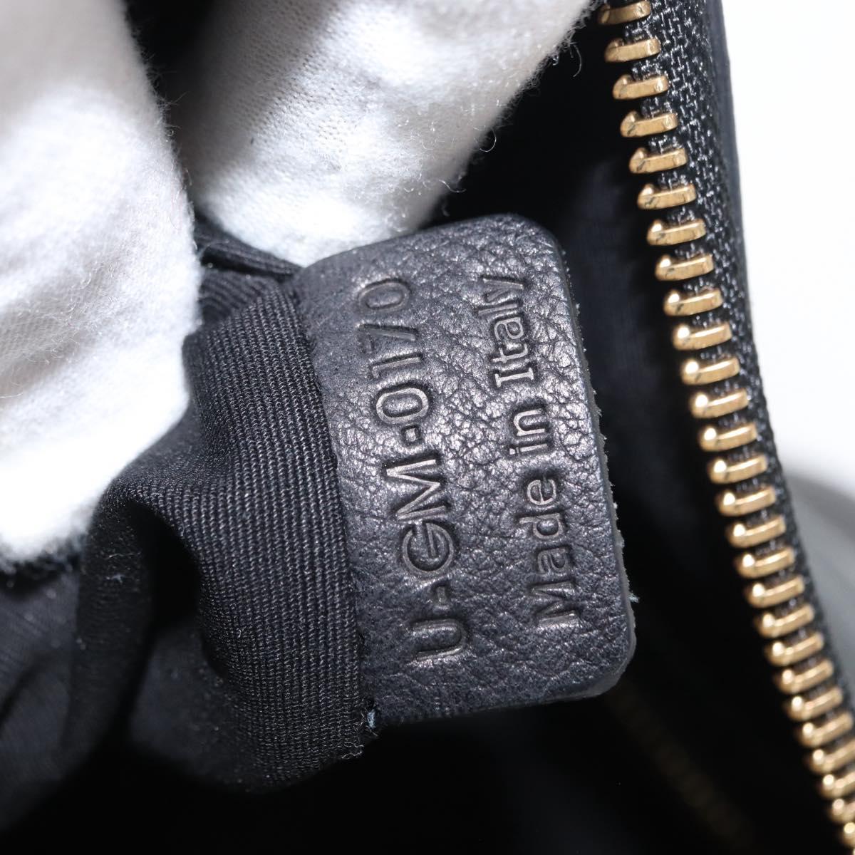 CELINE Shoulder Bag Leather Black Gold Auth 157472