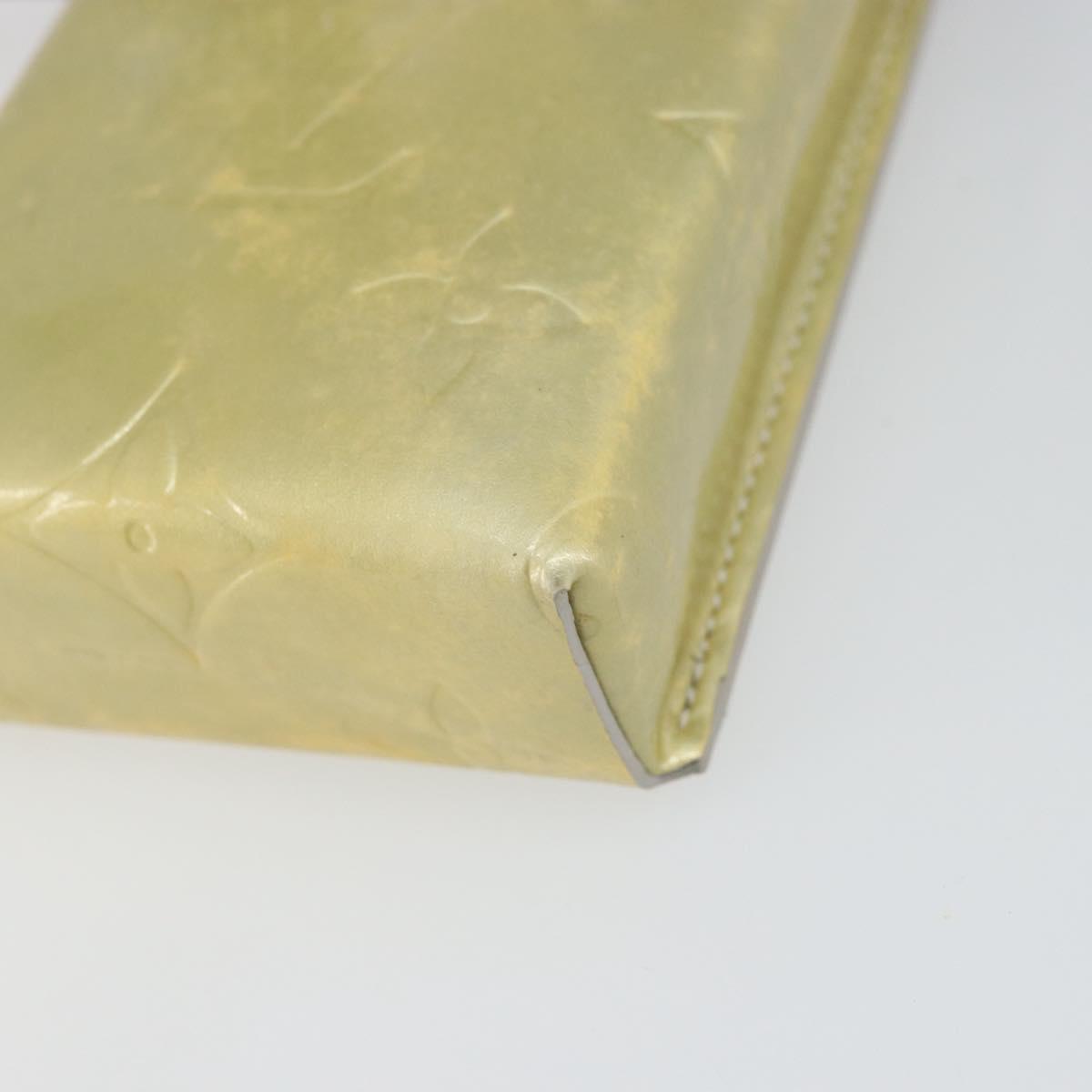 LOUIS VUITTON Monogram Vernis Green Cigarette Case Gris LV Auth 157481