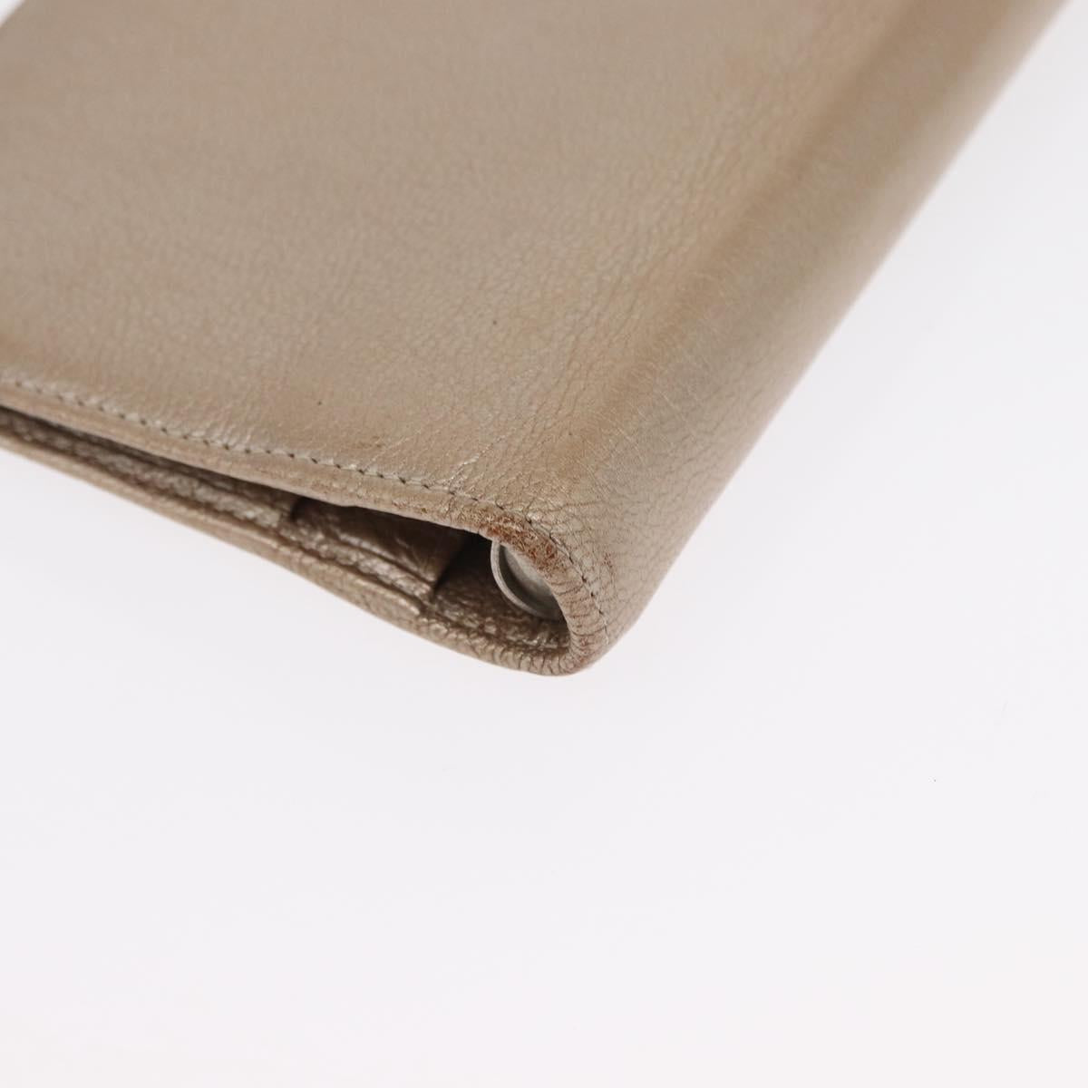 CHANEL Day Planner Cover Leather Beige Gold CC Auth 157485