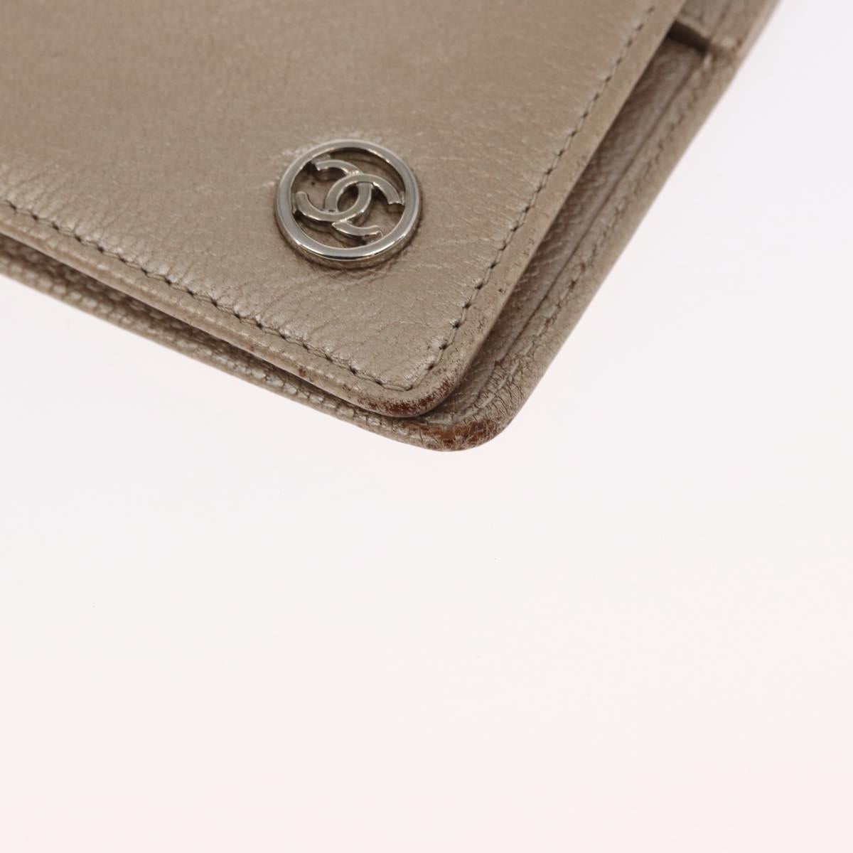 CHANEL Day Planner Cover Leather Beige Gold CC Auth 157485