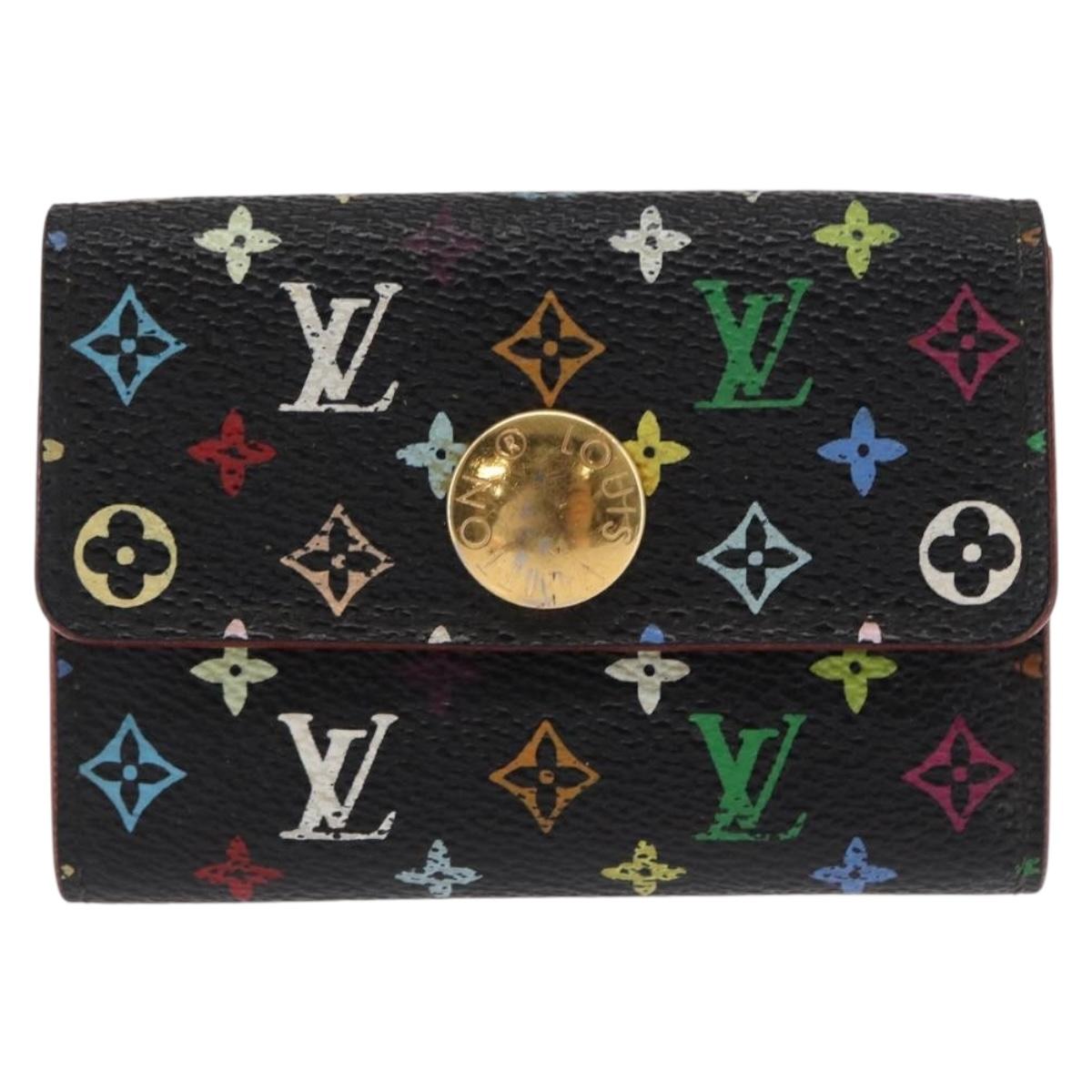 LOUIS VUITTON Multicolor Porte Monnaie Cozy Coin Purse Black M60007 Auth 157490
