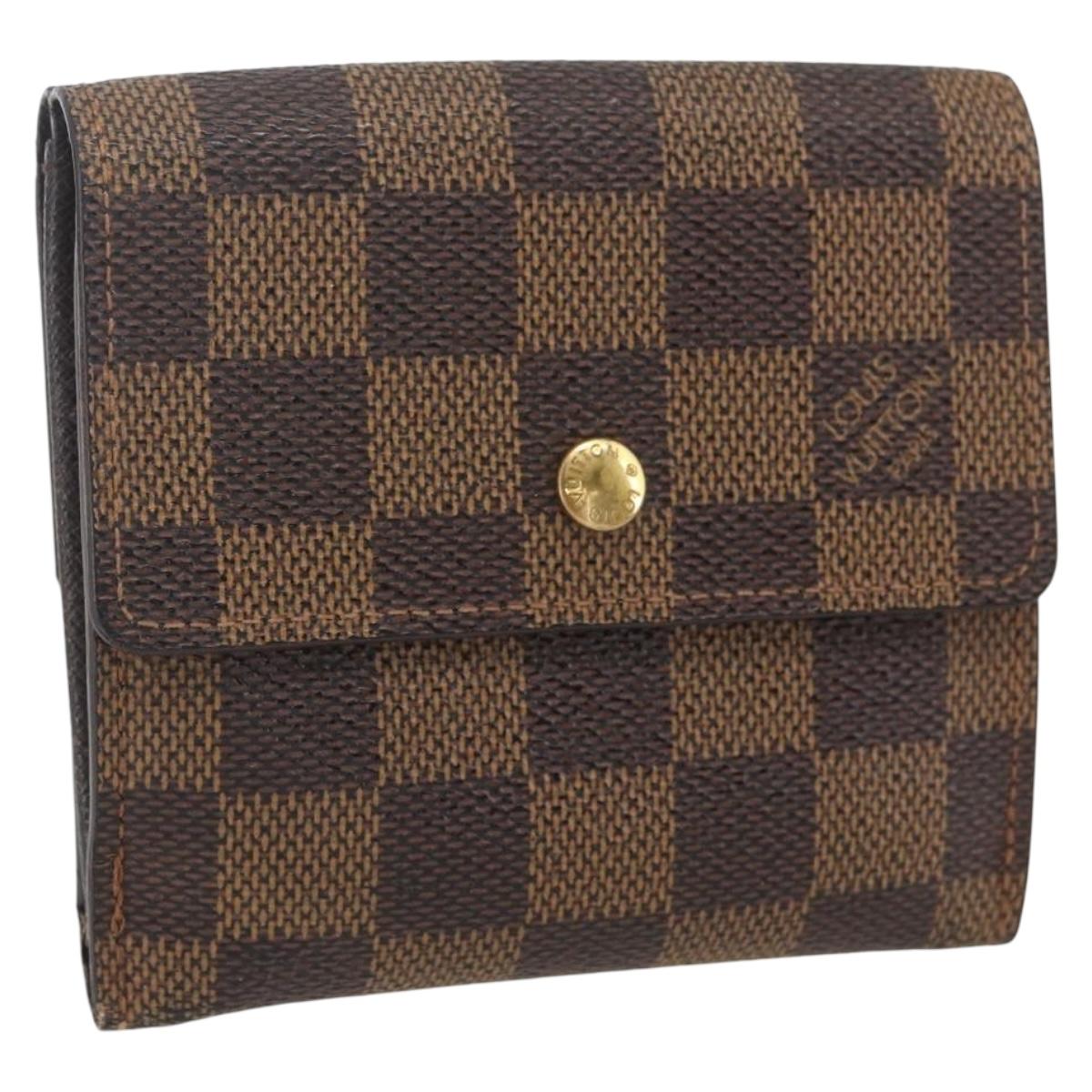 LOUIS VUITTON Damier Ebene Porte Monnaie Billets Cartes N61652 LV Auth 157491