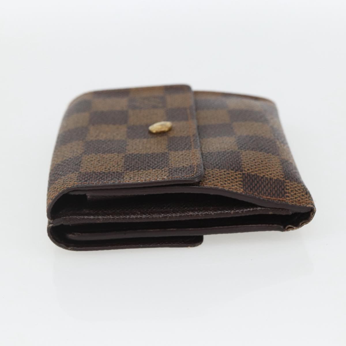 LOUIS VUITTON Damier Ebene Porte Monnaie Billets Cartes N61652 LV Auth 157491