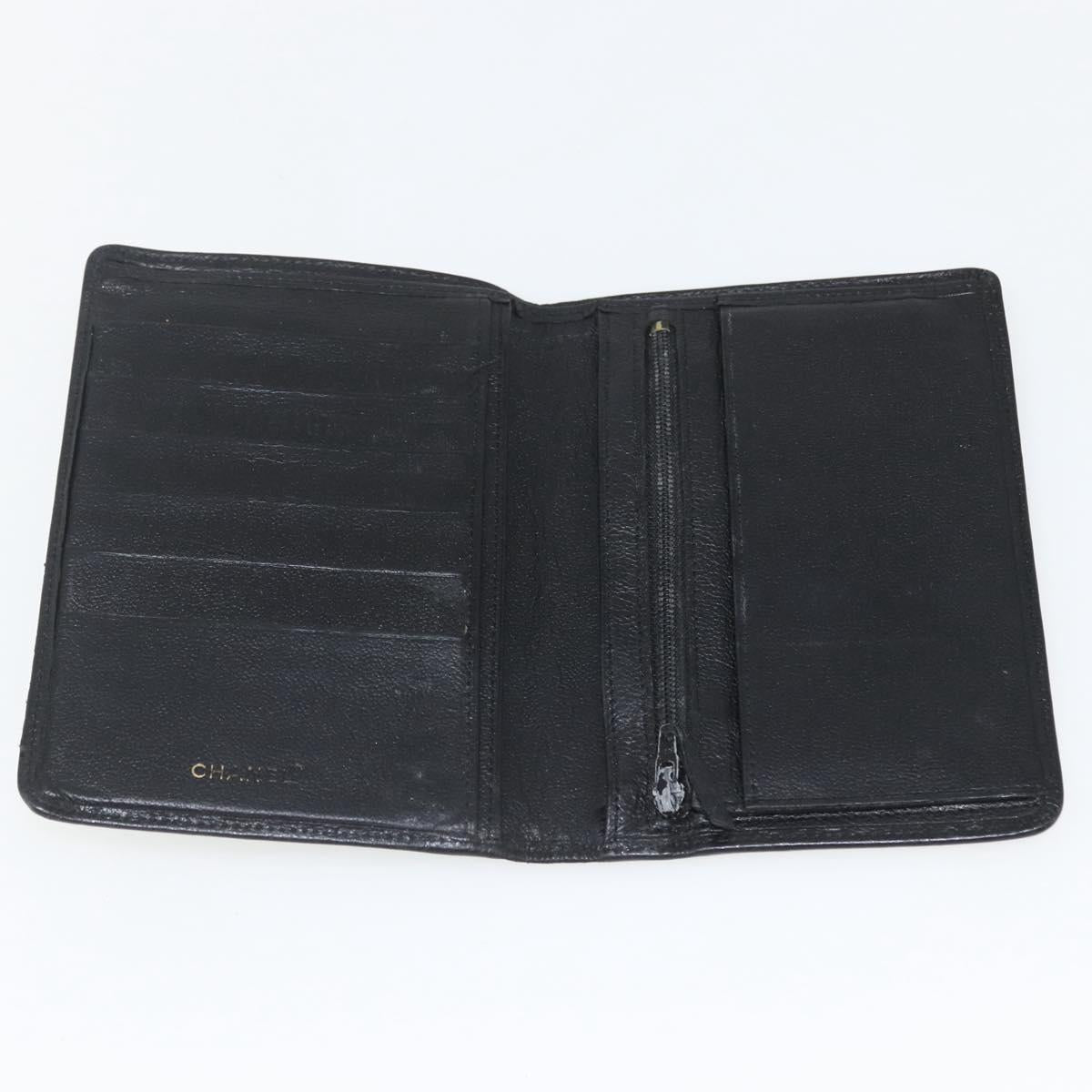 CHANEL Day Planner Cover Leather Black Gold CC Auth 157492