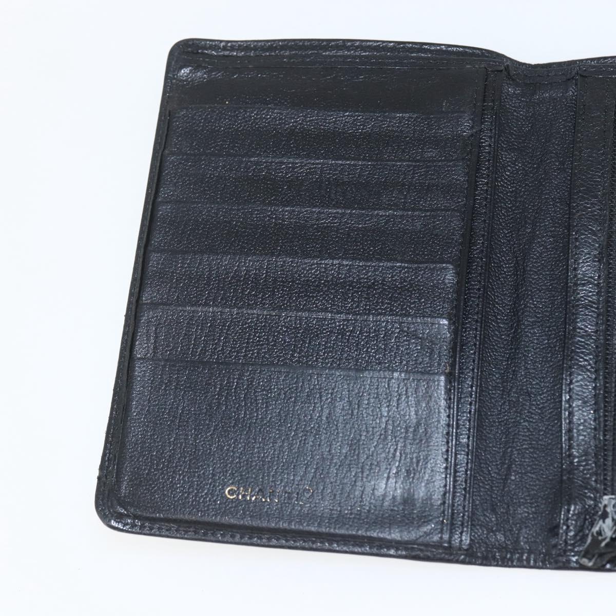 CHANEL Day Planner Cover Leather Black Gold CC Auth 157492
