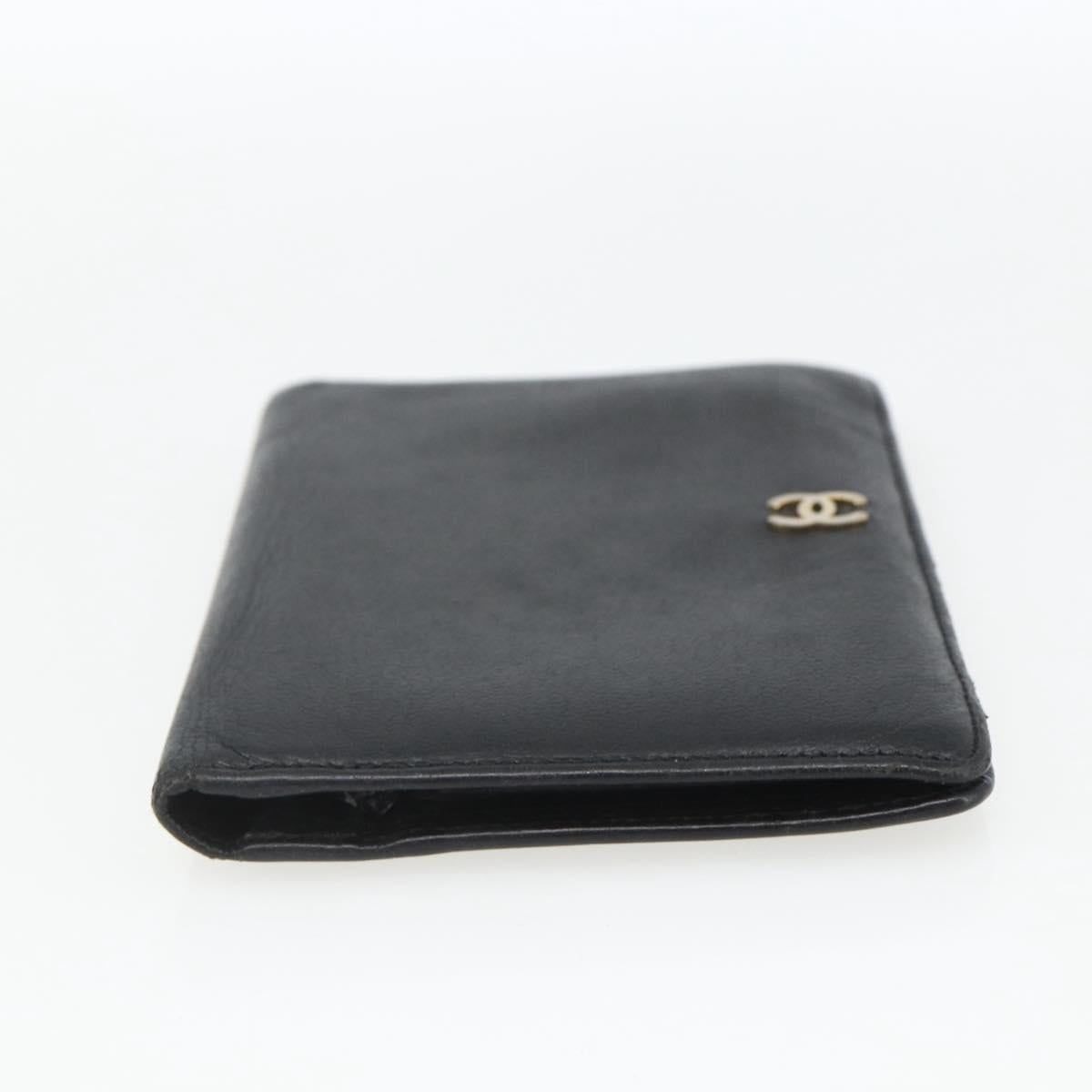 CHANEL Day Planner Cover Leather Black Gold CC Auth 157492