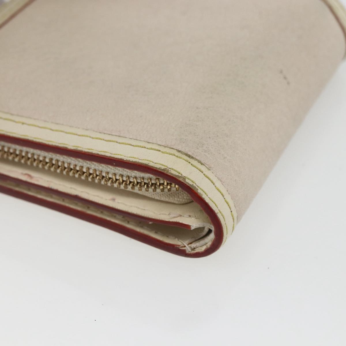 LOUIS VUITTON Suhari Compact Zip Wallet Leather Ivory M91831 LV Auth 157496