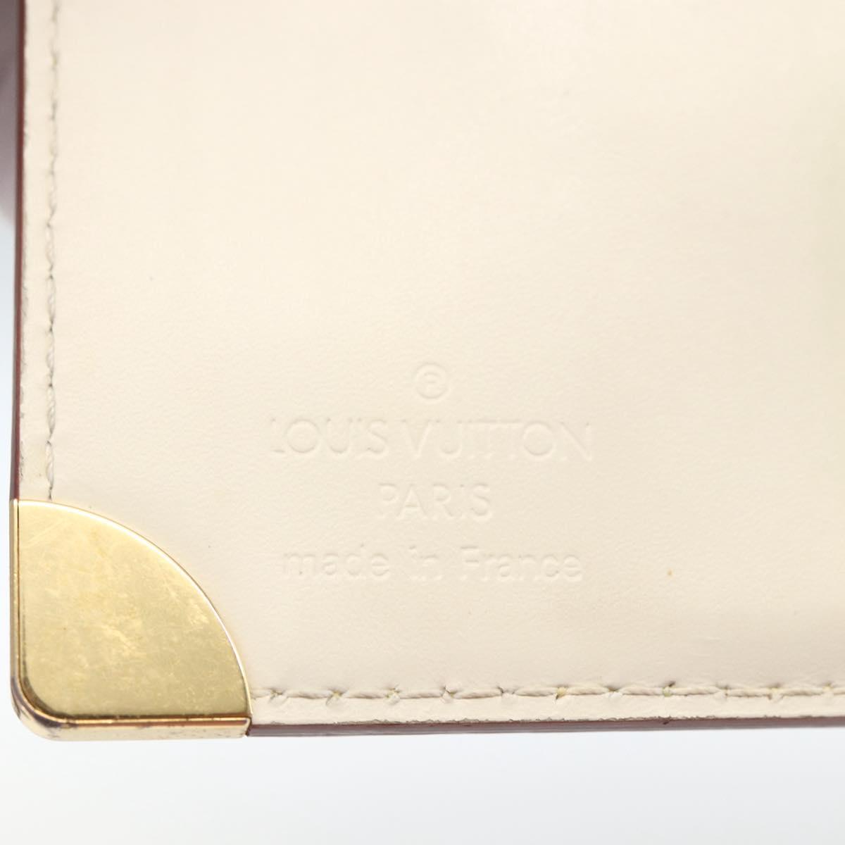 LOUIS VUITTON Suhari Compact Zip Wallet Leather Ivory M91831 LV Auth 157496