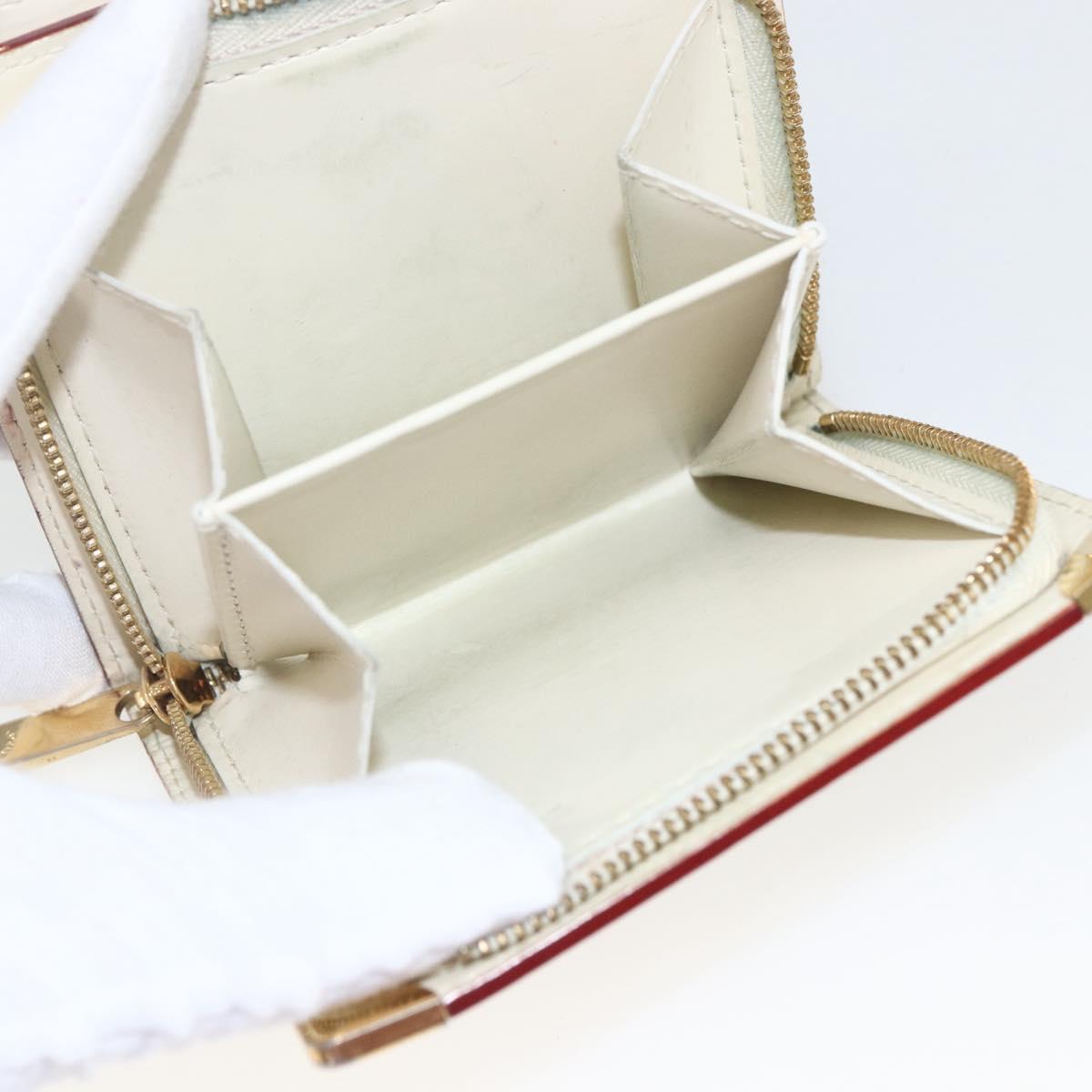 LOUIS VUITTON Suhari Compact Zip Wallet Leather Ivory M91831 LV Auth 157496
