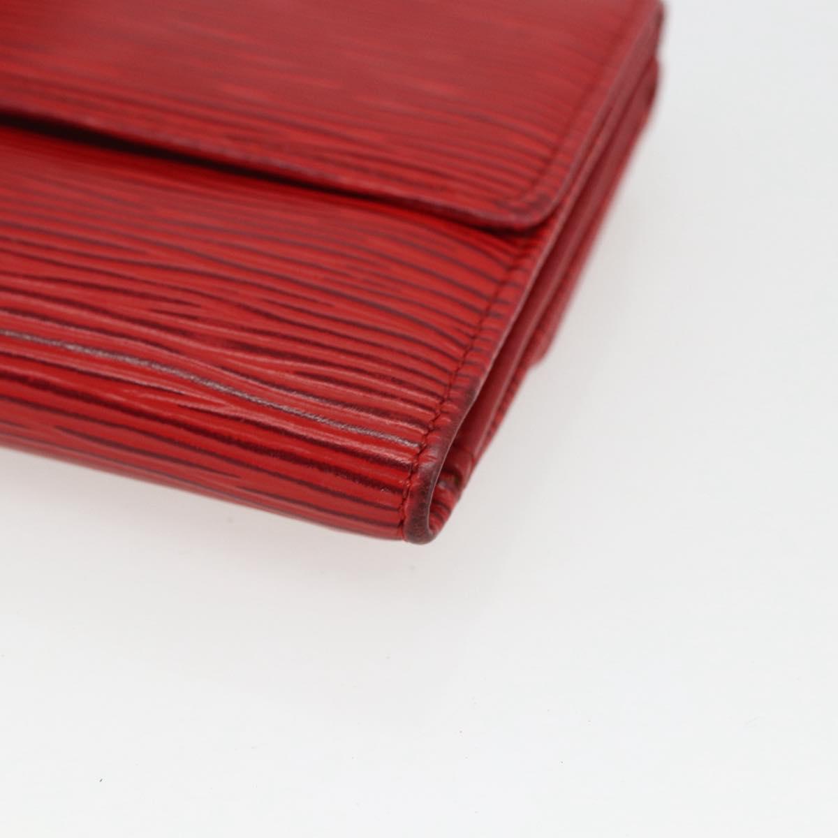 LOUIS VUITTON Porte Monnaie Billets Cartes Credit Wallet Red M63487 Auth 157501A