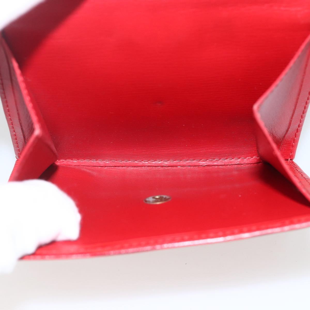 LOUIS VUITTON Porte Monnaie Billets Cartes Credit Wallet Red M63487 Auth 157501A