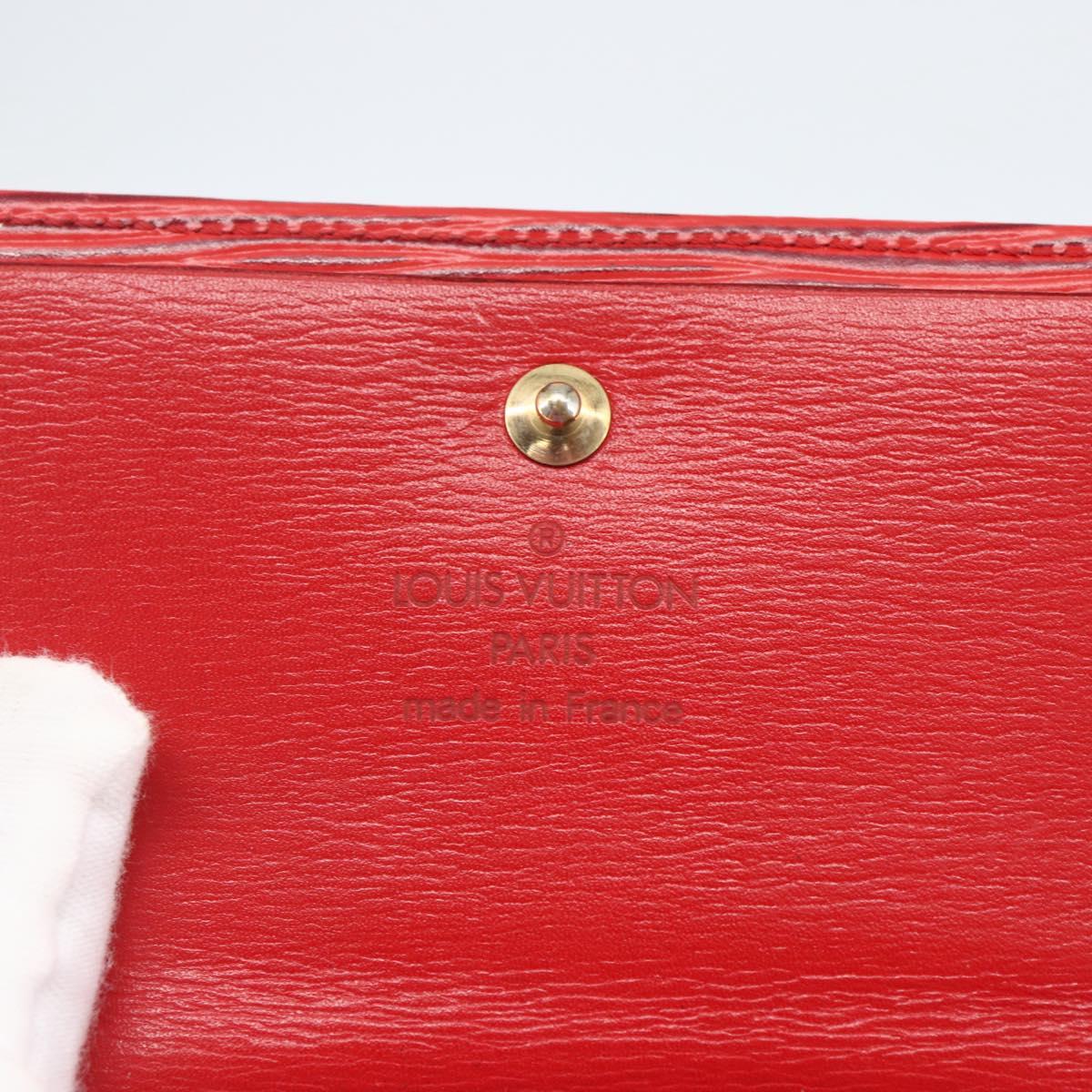 LOUIS VUITTON Porte Monnaie Billets Cartes Credit Wallet Red M63487 Auth 157501A