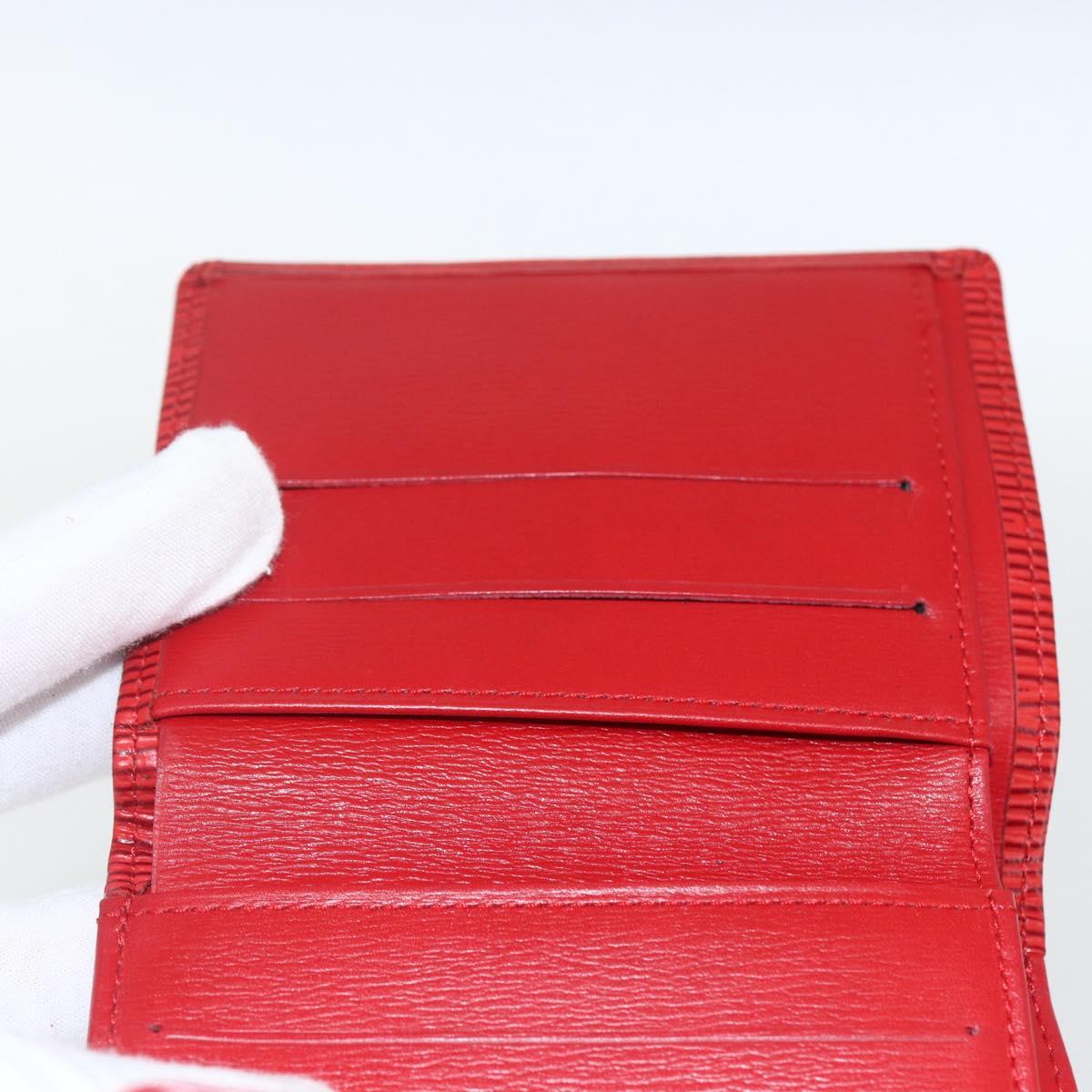 LOUIS VUITTON Porte Monnaie Billets Cartes Credit Wallet Red M63487 Auth 157501A