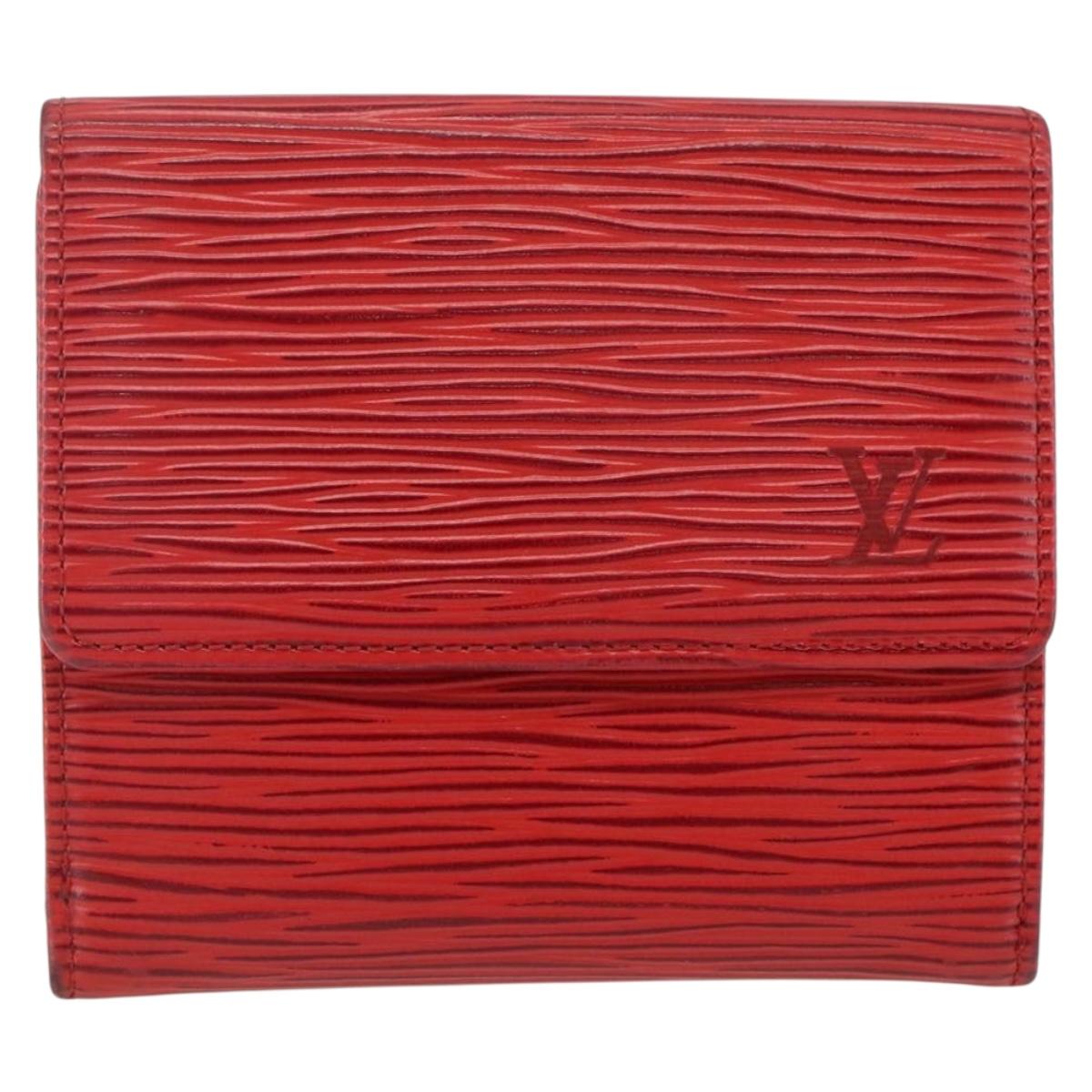LOUIS VUITTON Porte Monnaie Billets Cartes Credit Wallet Red M63487 Auth 157501A