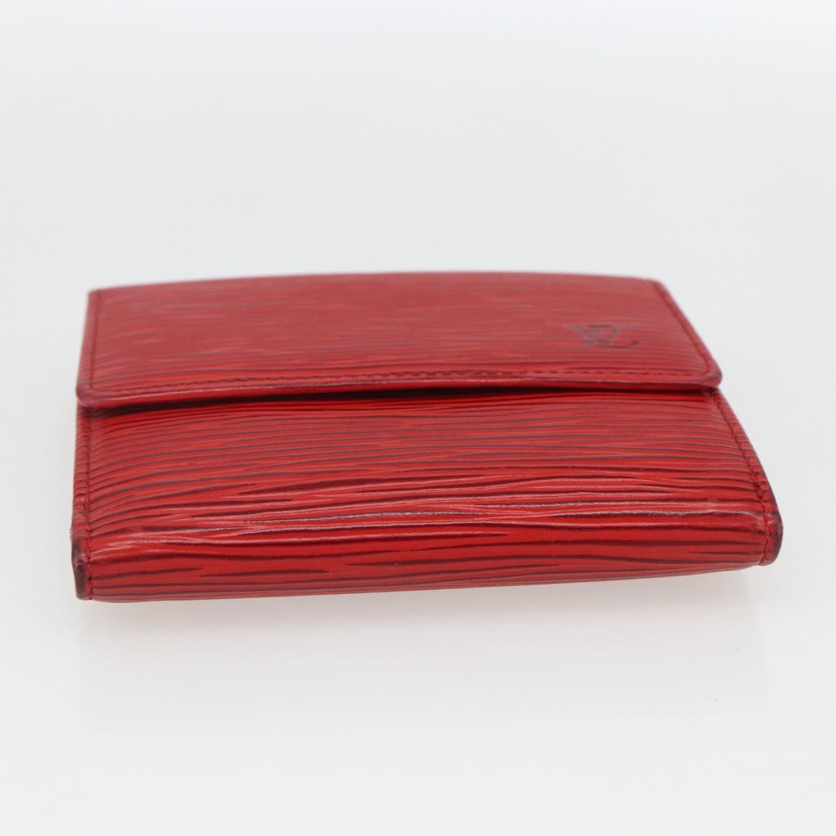 LOUIS VUITTON Porte Monnaie Billets Cartes Credit Wallet Red M63487 Auth 157501A