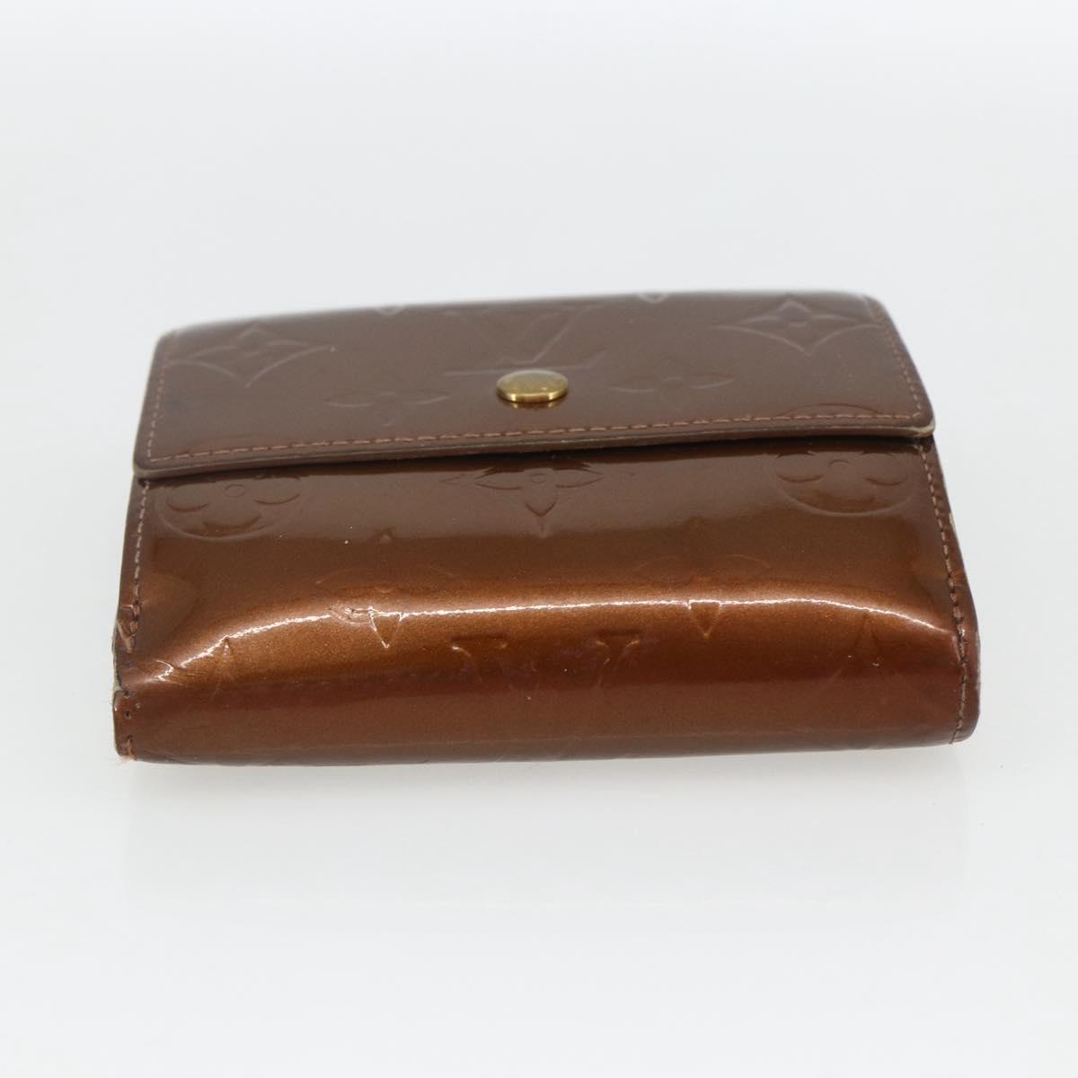 LOUIS VUITTON Vernis Portefeuille Elise Wallet Bronze M91170 Auth 157502