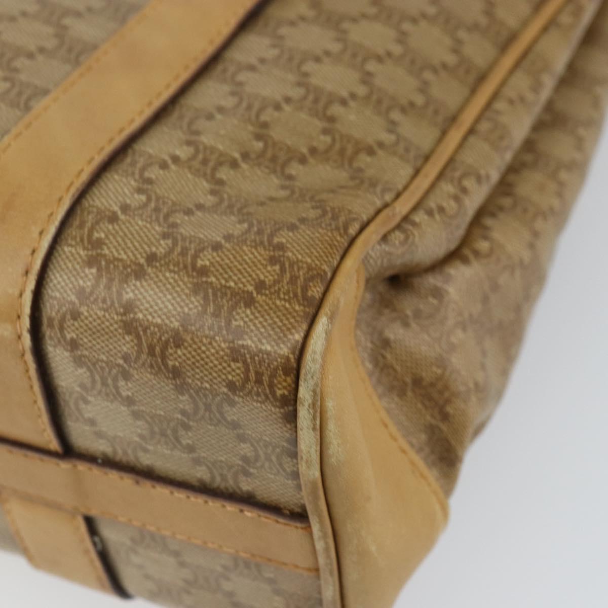 CELINE Macadam Canvas Hand Bag PVC Beige Gold Auth 157509