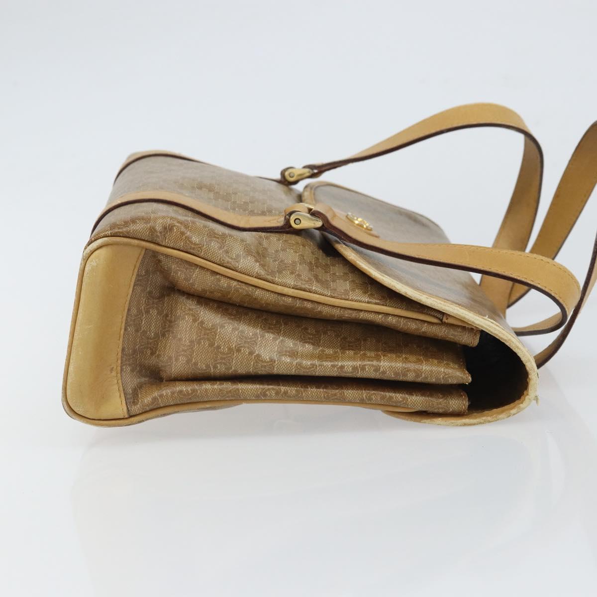 CELINE Macadam Canvas Hand Bag PVC Beige Gold Auth 157509