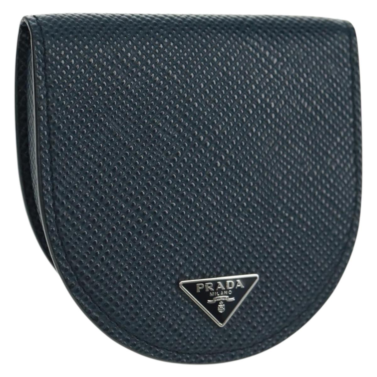 PRADA Coin Purse Safiano leather Navy 2MM788 Auth 157513SAM