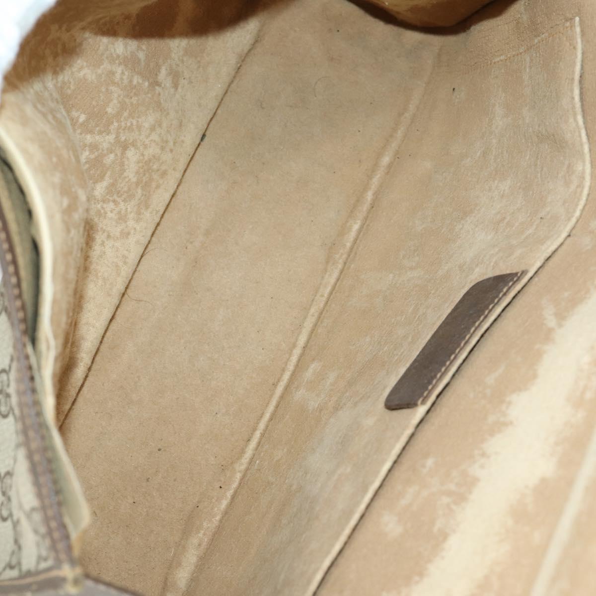 GUCCI GG Supreme Web Sherry Line Clutch Bag PVC Leather 2 Set Beige Auth 157519