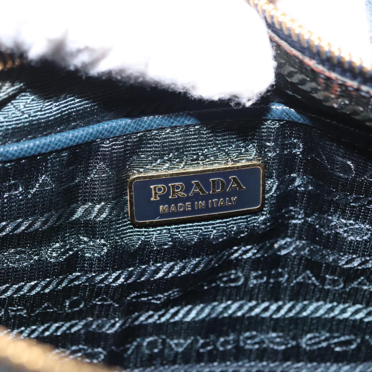 PRADA Accessory Pouch Nylon Green Gold Auth 157520