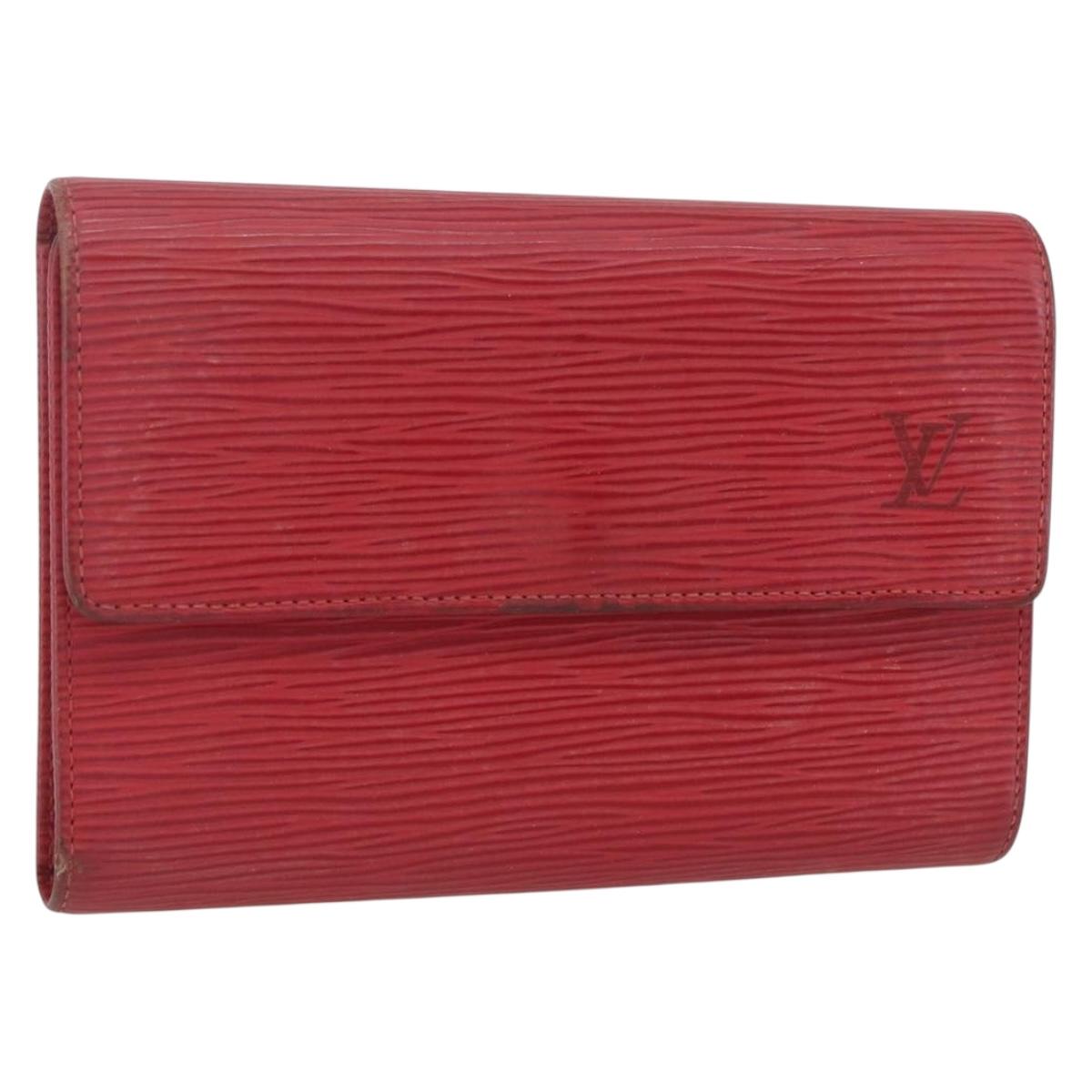 LOUIS VUITTON Epi Porte TresorEtui Papie Wallet Red M63717 LV Auth 157522A