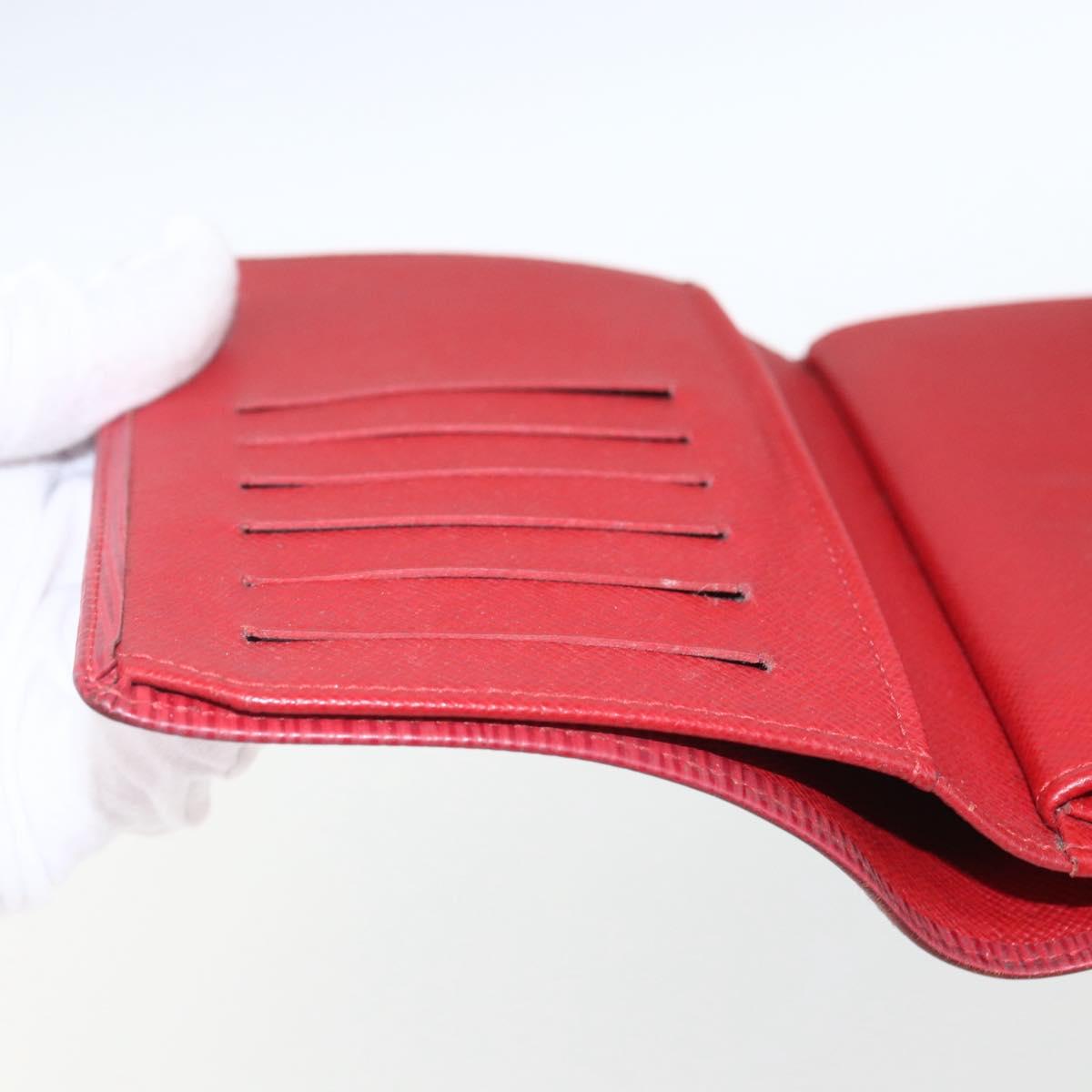 LOUIS VUITTON Epi Porte TresorEtui Papie Wallet Red M63717 LV Auth 157522A