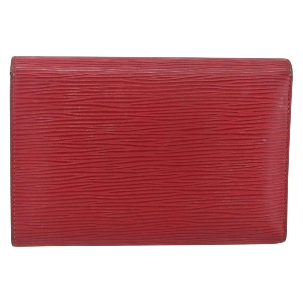 LOUIS VUITTON Epi Porte TresorEtui Papie Wallet Red M63717 LV Auth 157522A