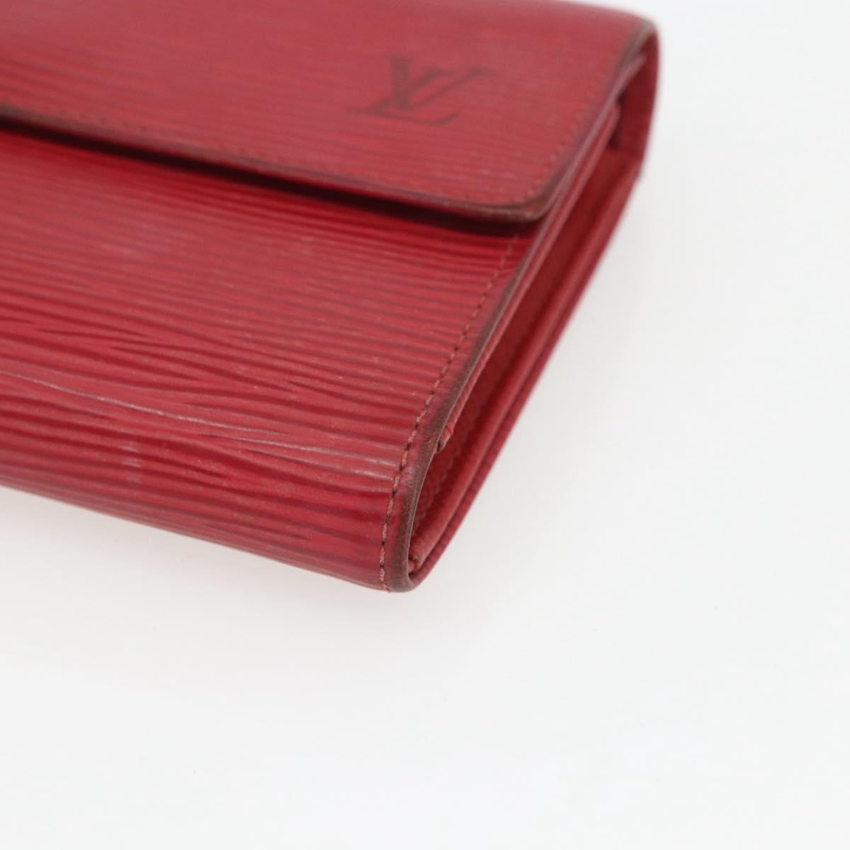 LOUIS VUITTON Epi Porte TresorEtui Papie Wallet Red M63717 LV Auth 157522A