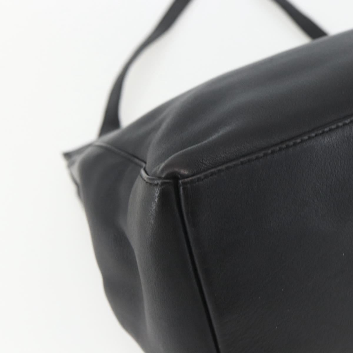 Salvatore Ferragamo Hand Bag Leather 2way Black Gold Auth 157535V